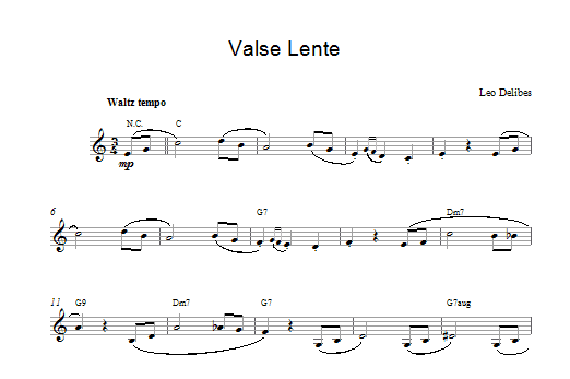 Leo Delibes Valse Lenten sheet music notes and chords - Download Printable PDF and start playing in minutes.