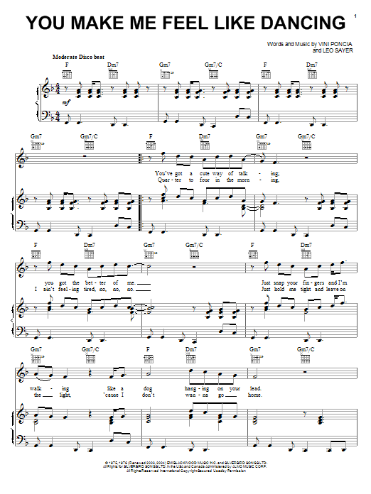 Leo Sayer You Make Me Feel Like Dancing sheet music notes and chords. Download Printable PDF.