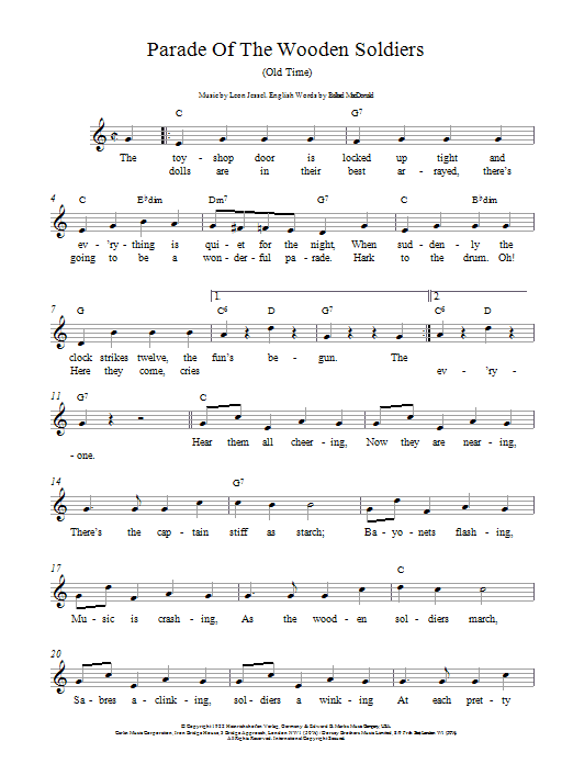 Leon Jessel Parade Of The Wooden Soldiers sheet music notes and chords. Download Printable PDF.