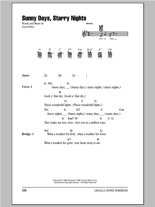 Leon Pober Sunny Days, Starry Nights sheet music notes and chords. Download Printable PDF.