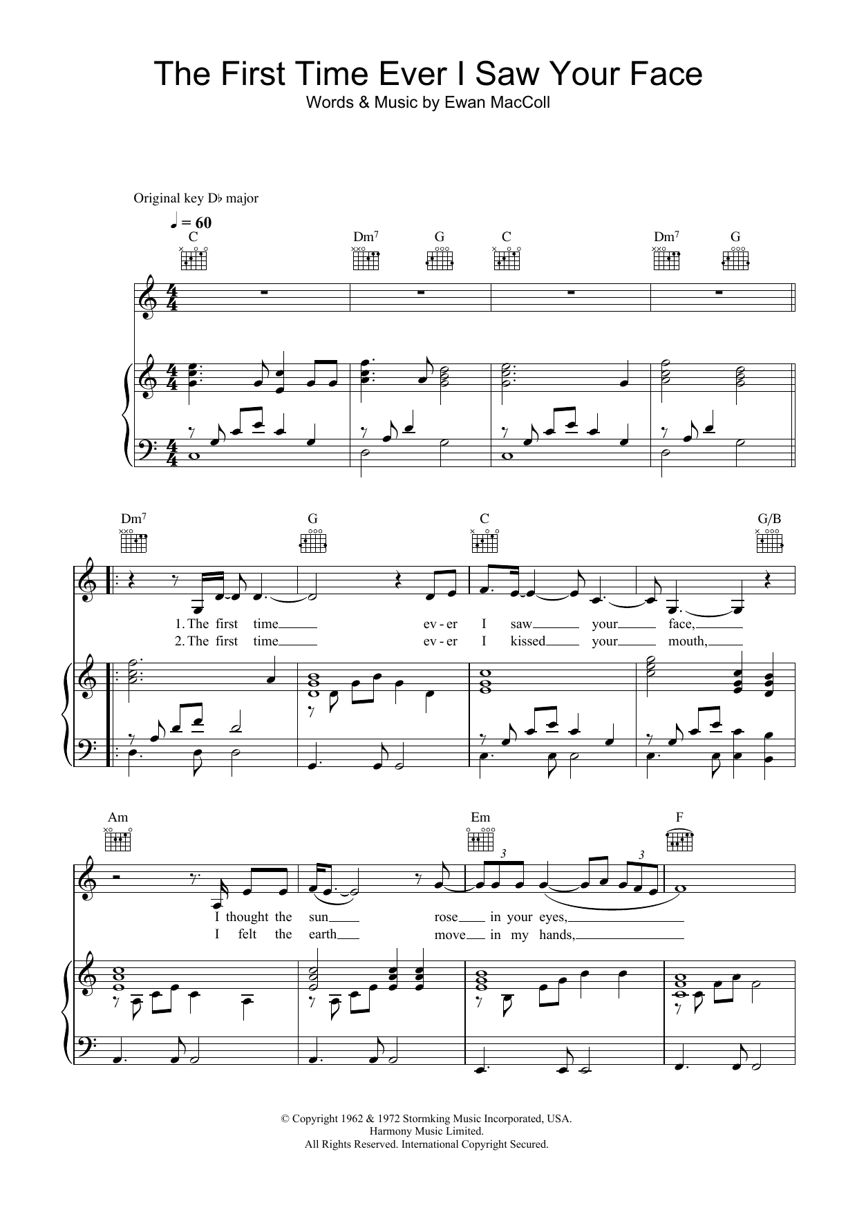 Leona Lewis The First Time Ever I Saw Your Face sheet music notes and chords. Download Printable PDF.