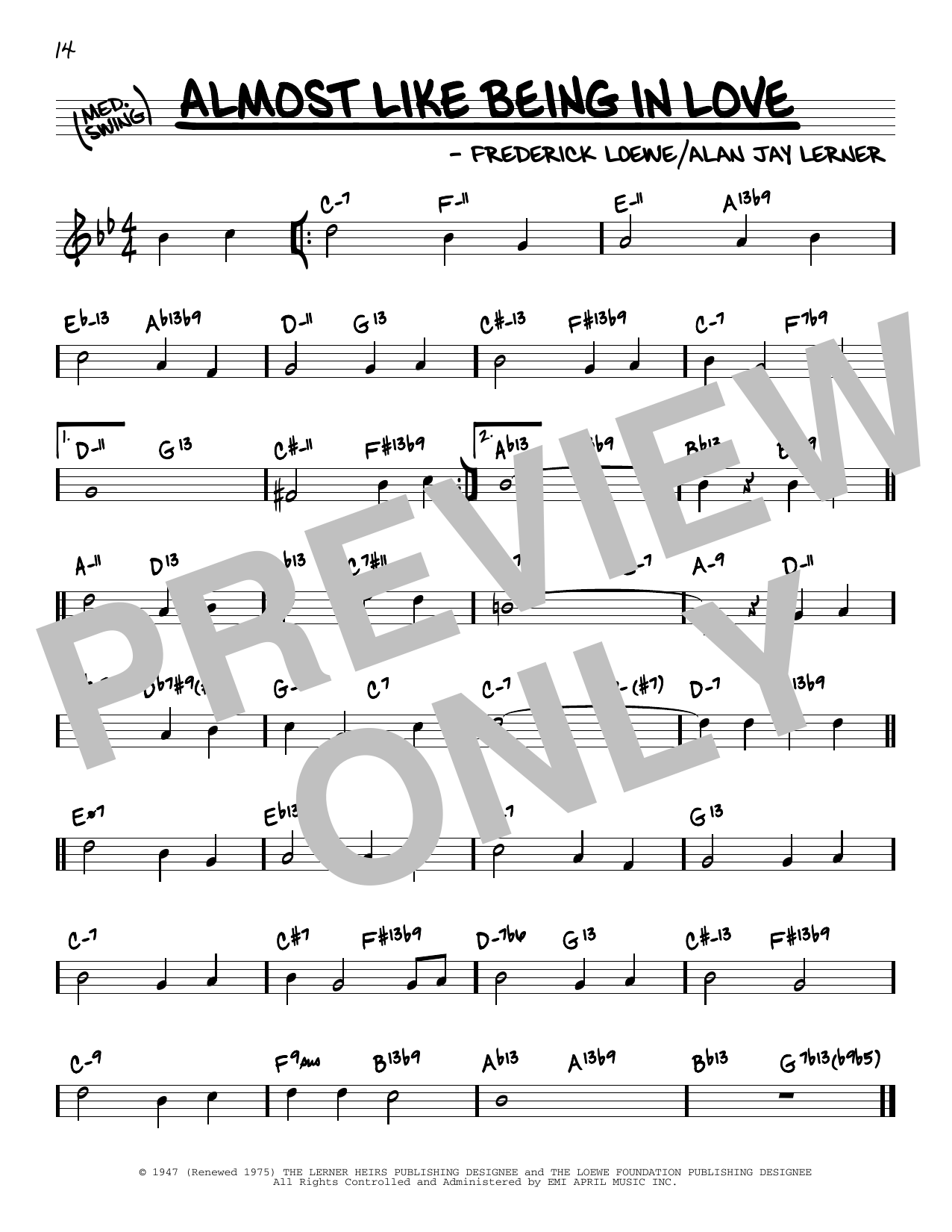 Learn to play Lerner & Loewe Almost Like Being In Love (arr. David Hazeltine) sheet music for Real Book – Enhanced Chords in minutes. Price: 5.9900$ Lerner & Loewe Almost Like Being In Love (arr. David Hazeltine) sheet music notes and chords arranged for Real Book – Enhanced Chords