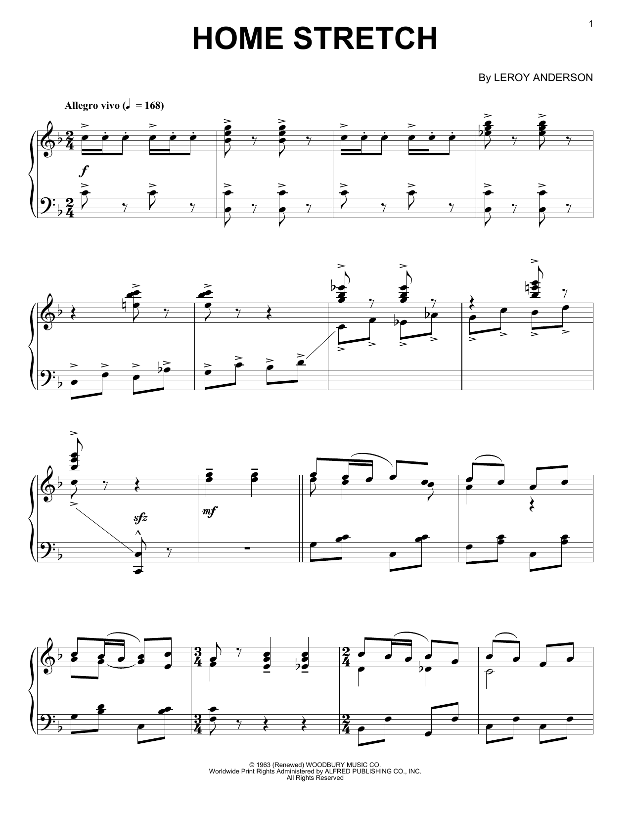 leroy-anderson-home-stretch-sheet-music-pdf-notes-chords-concert