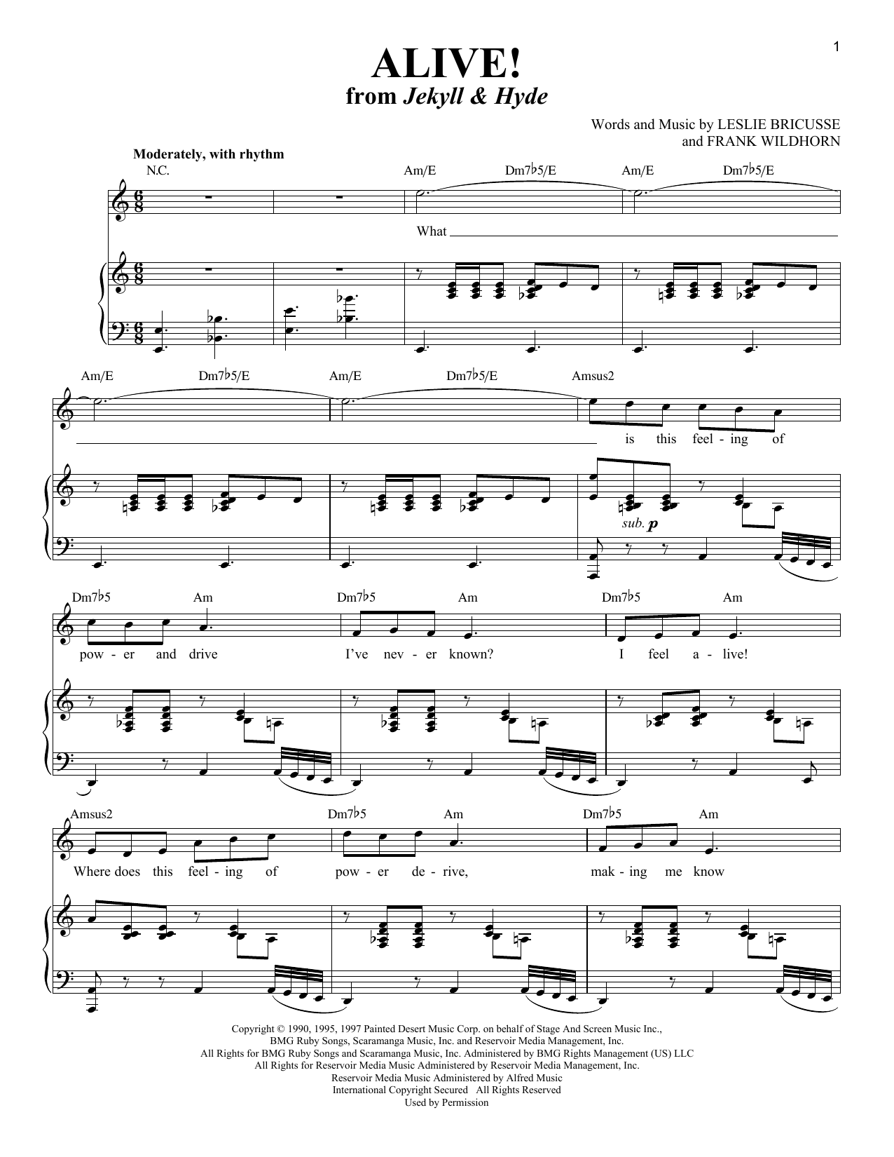 Leslie Bricusse Alive! sheet music notes and chords. Download Printable PDF.