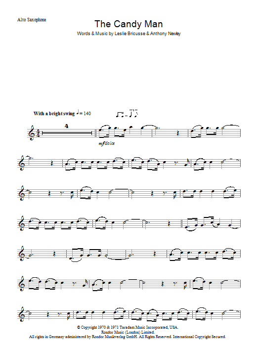 Leslie Bricusse The Candy Man sheet music notes and chords. Download Printable PDF.