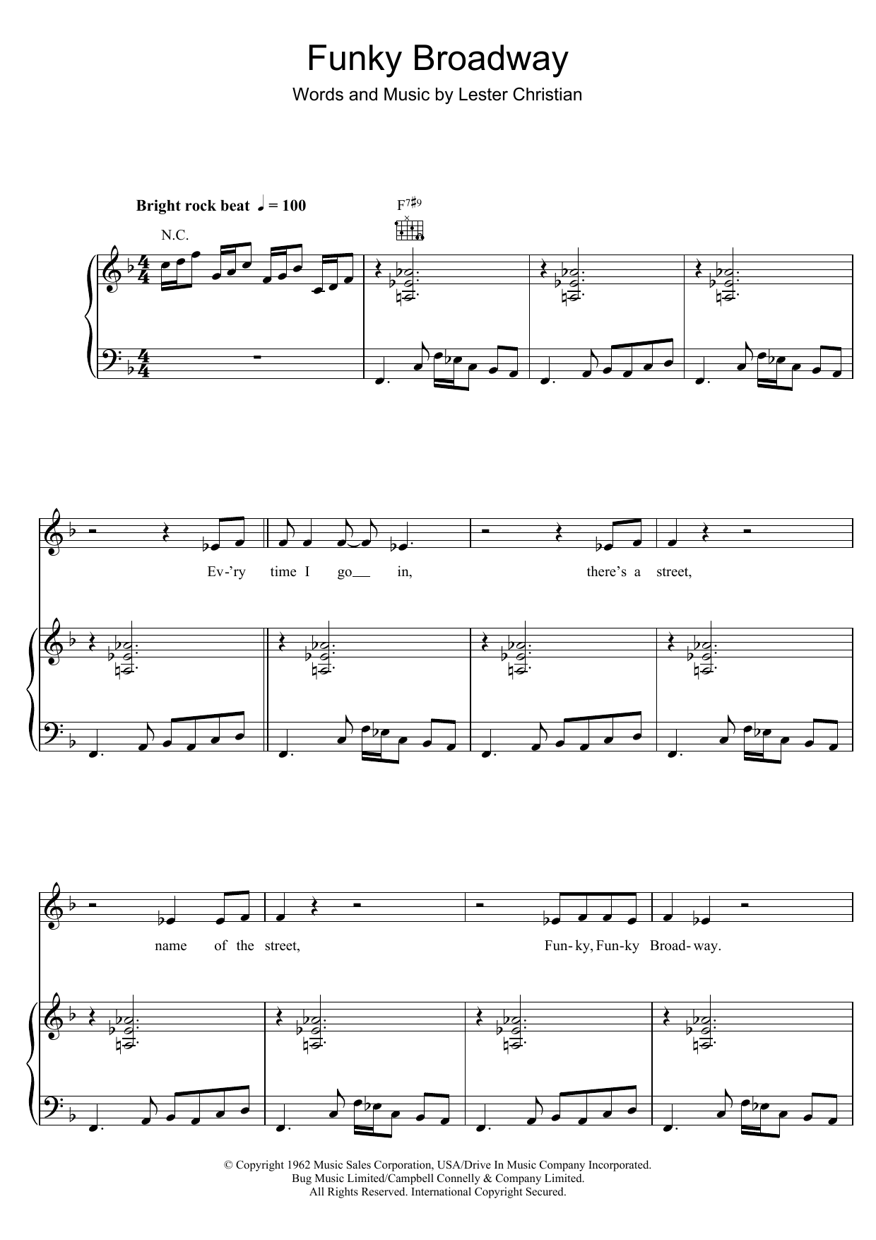 Lester Christian Funky Broadway sheet music notes and chords. Download Printable PDF.