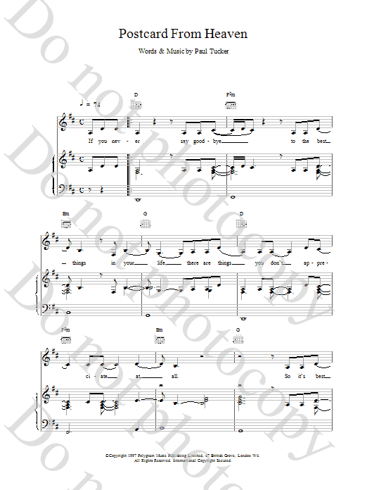 The Lighthouse Family Postcard From Heaven sheet music notes and chords. Download Printable PDF.