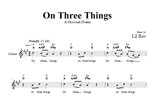 Lil Rev On Three Things sheet music notes and chords. Download Printable PDF.