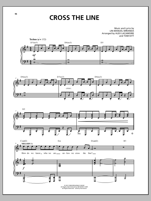 Download Lin-Manuel Miranda Cross The Line Sheet Music & PDF Chords