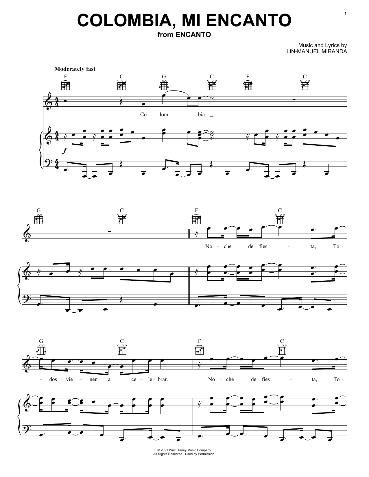 Learn to play Lin-Manuel Miranda Colombia, Mi Encanto (from Encanto) sheet music for Alto Sax Solo in minutes. Price: 6.9900$ Lin-Manuel Miranda Colombia, Mi Encanto (from Encanto) sheet music notes and chords arranged for Alto Sax Solo