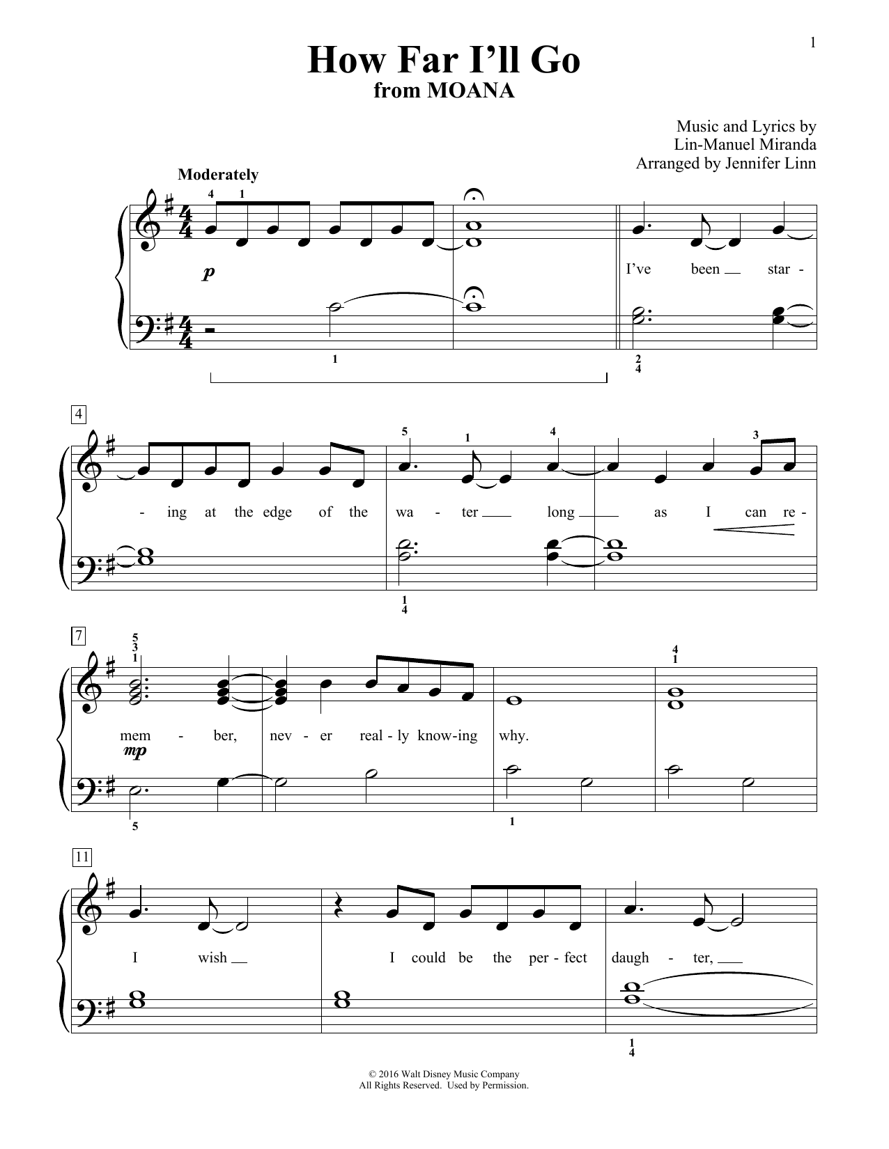 Alessia Cara "How Far I'll Go (from (arr. Jennifer Sheet Music | Download Printable PDF Score. SKU 493857