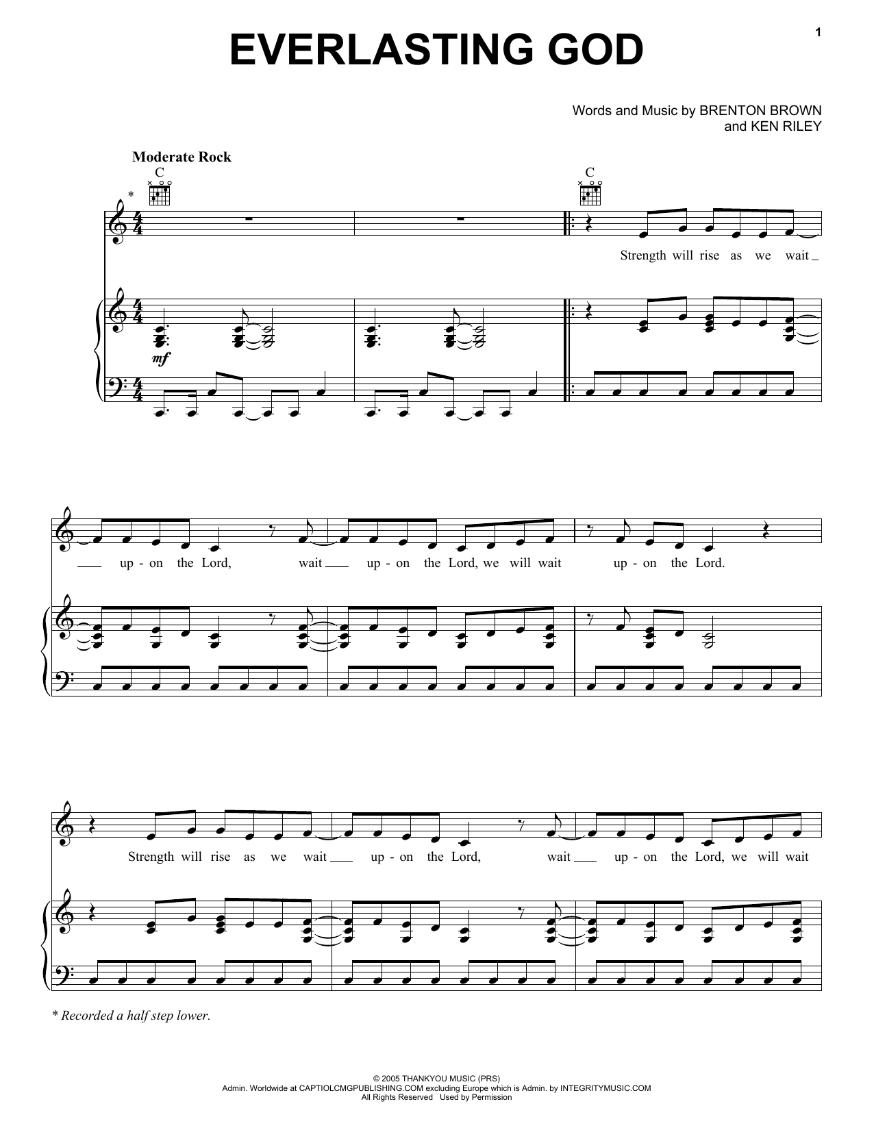 Lincoln Brewster Everlasting God sheet music notes and chords. Download Printable PDF.