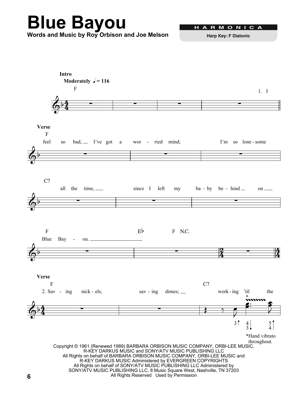 Linda Ronstadt Blue Bayou Sheet Music For Harmonica Download PDF linda-ronstadt-blue-bayou-sheet-music-for-harmonica-download-pdf