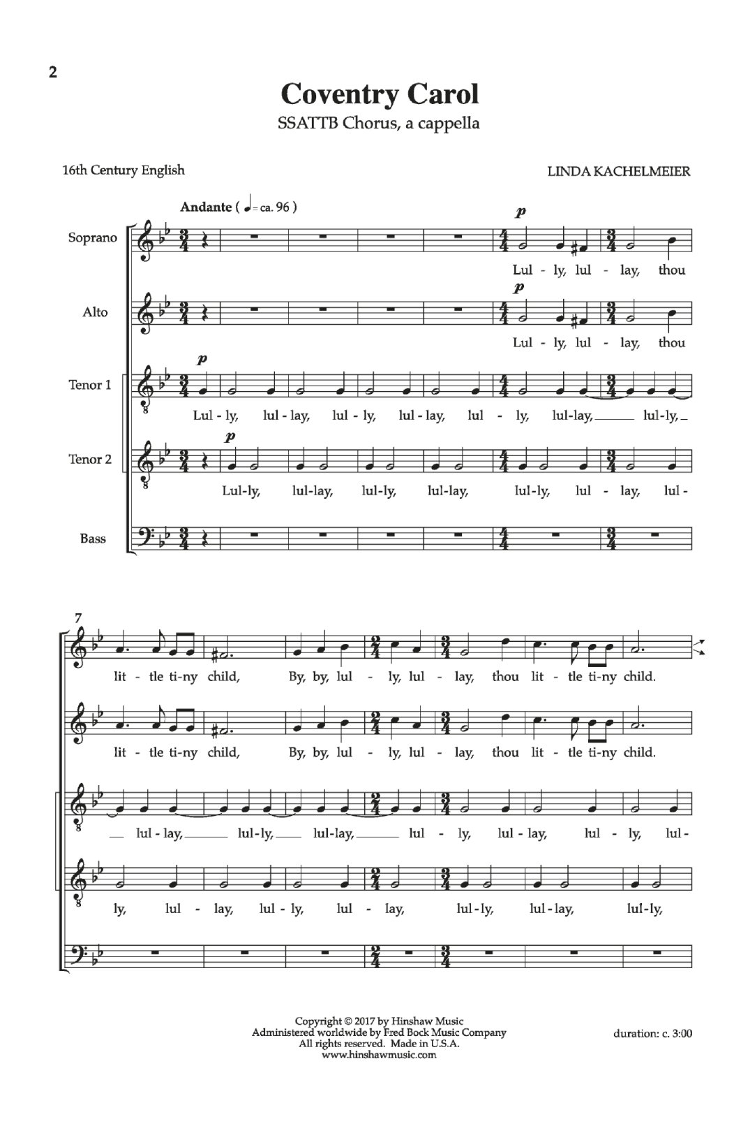 Linda Kachelmeier Coventry Carol sheet music notes and chords. Download Printable PDF.