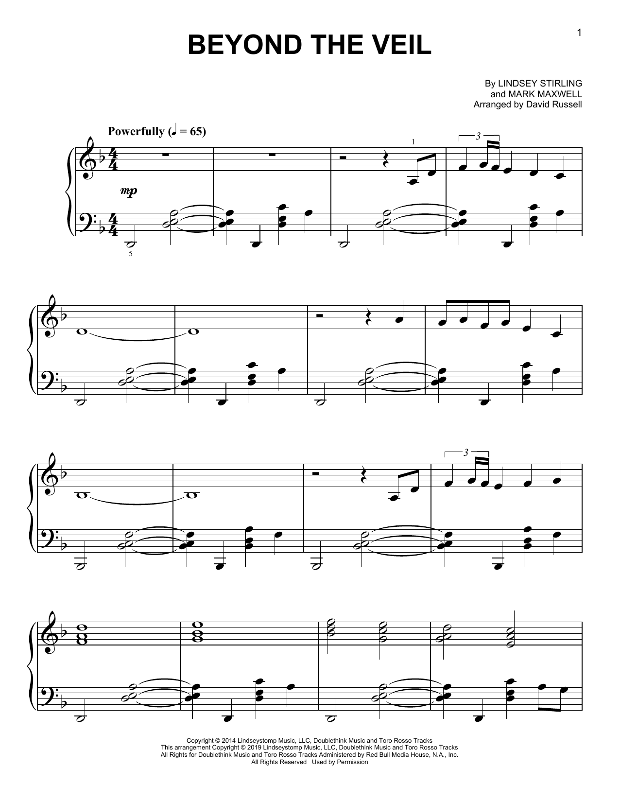 Lindsey Stirling Beyond The Veil sheet music notes and chords. Download Printable PDF.