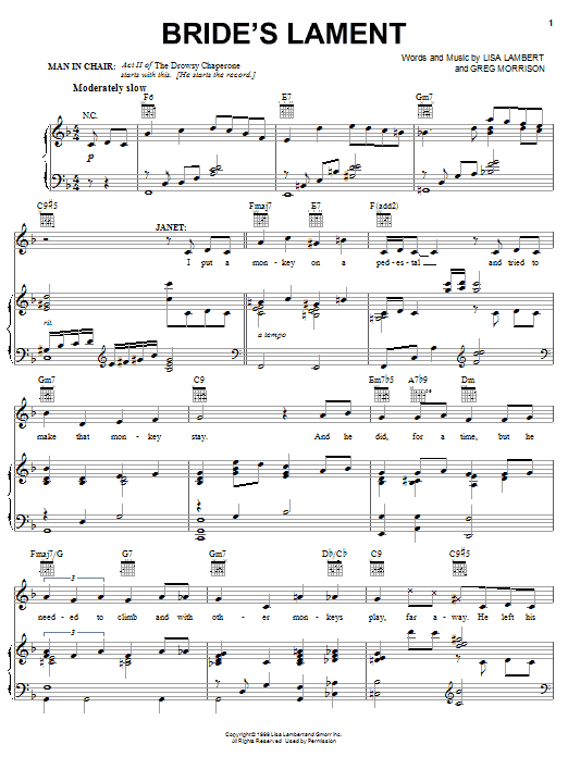 Lisa Lambert Bride's Lament sheet music notes and chords. Download Printable PDF.