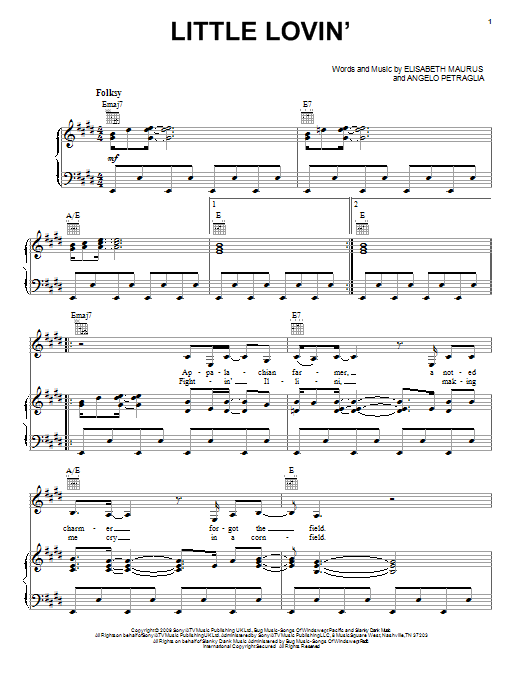 Lissie Little Lovin' sheet music notes and chords. Download Printable PDF.