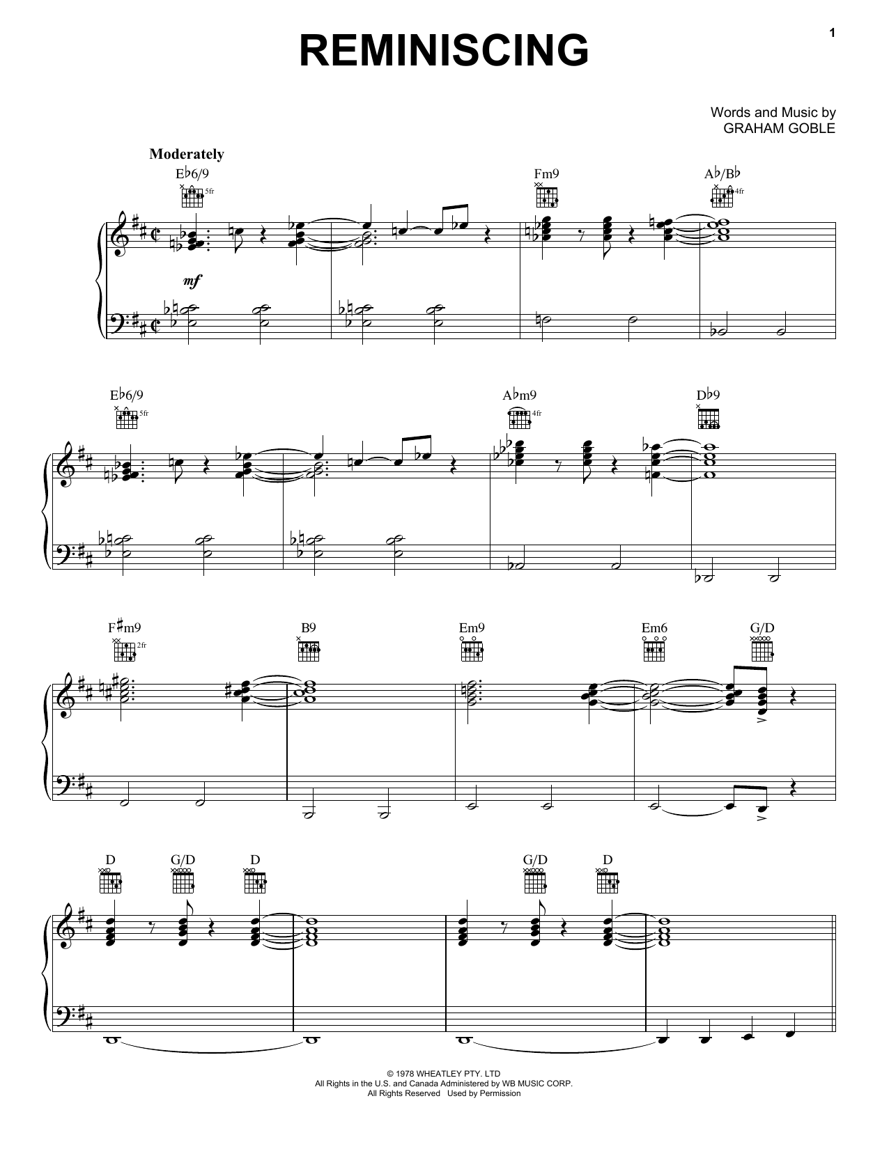 Learn to play Little River Band Reminiscing sheet music for E-Z Play Today in minutes. Little River Band Reminiscing sheet music notes and chords. Download Printable PDF.