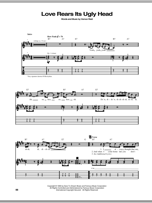 Learn to play Living Colour Love Rears Its Ugly Head sheet music for Guitar Chords/Lyrics in minutes. Price: 5.8900$ Living Colour Love Rears Its Ugly Head sheet music notes and chords. Download Printable PDF.