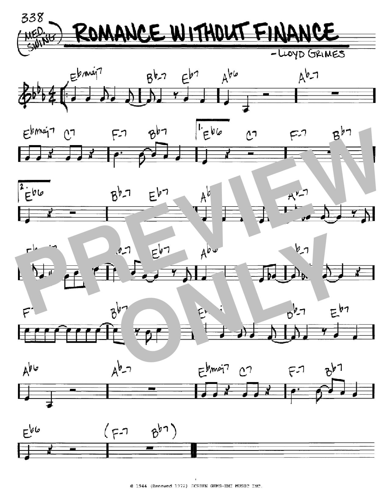 Lloyd Grimes Romance Without Finance sheet music notes and chords. Download Printable PDF.