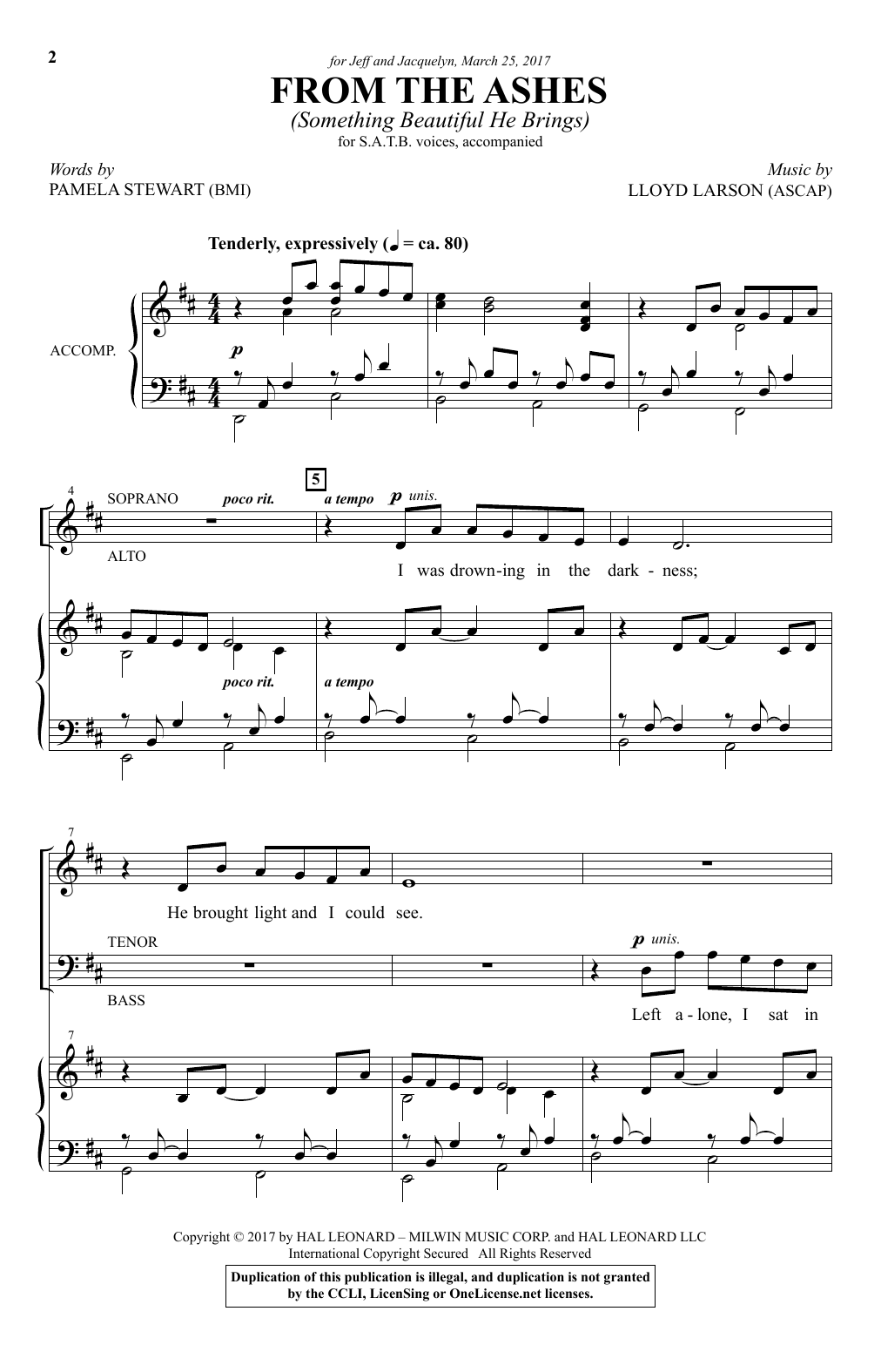 Learn to play Lloyd Larson From The Ashes (Something Beautiful He Brings) sheet music for SATB Choir in minutes. Price: 3.9900$ Lloyd Larson From The Ashes (Something Beautiful He Brings) sheet music notes and chords arranged for SATB Choir