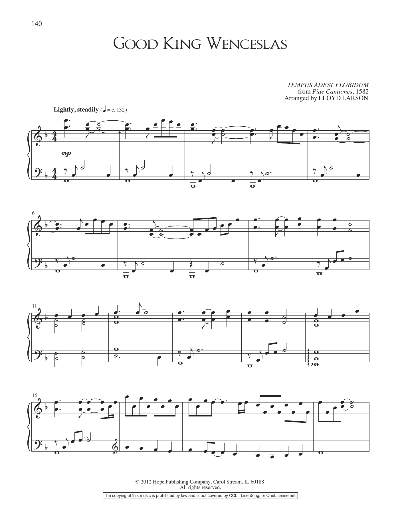 Lloyd Larson Good King Wenceslas sheet music notes and chords. Download Printable PDF.