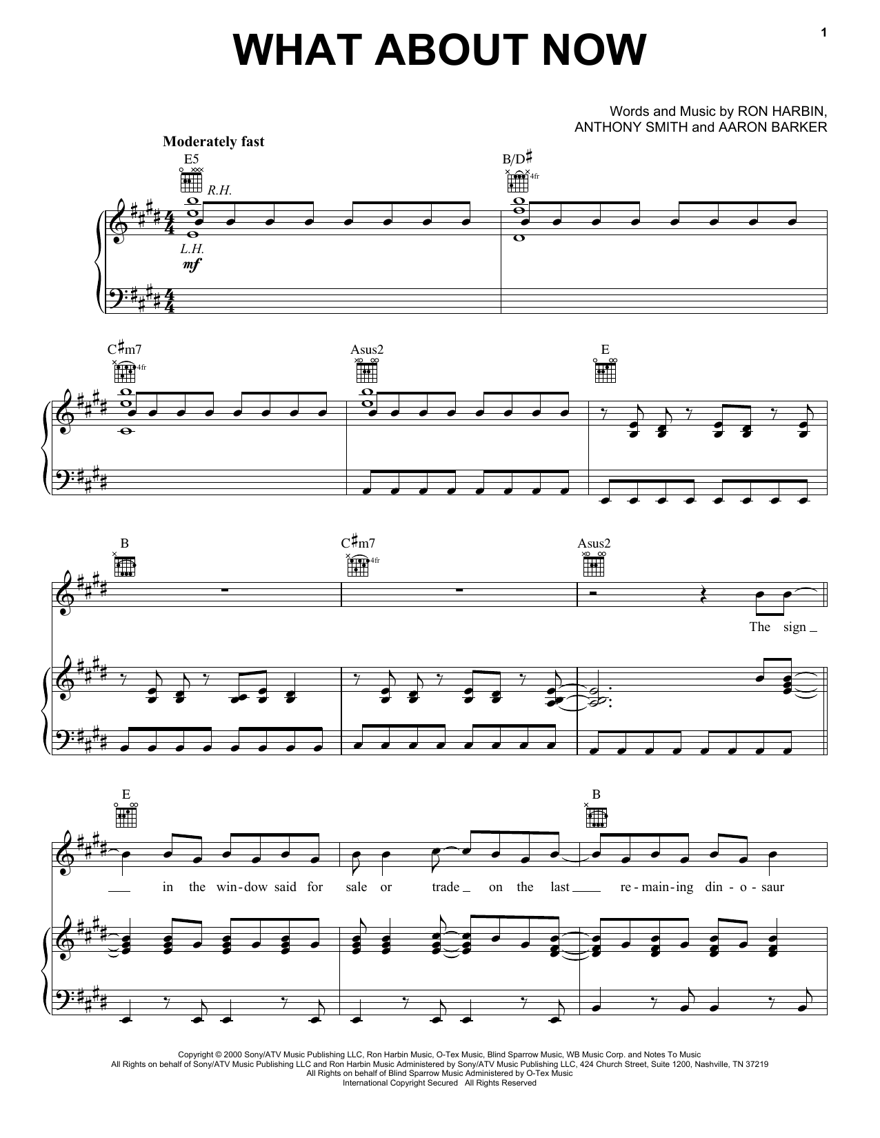 Lonestar What About Now sheet music notes and chords. Download Printable PDF.