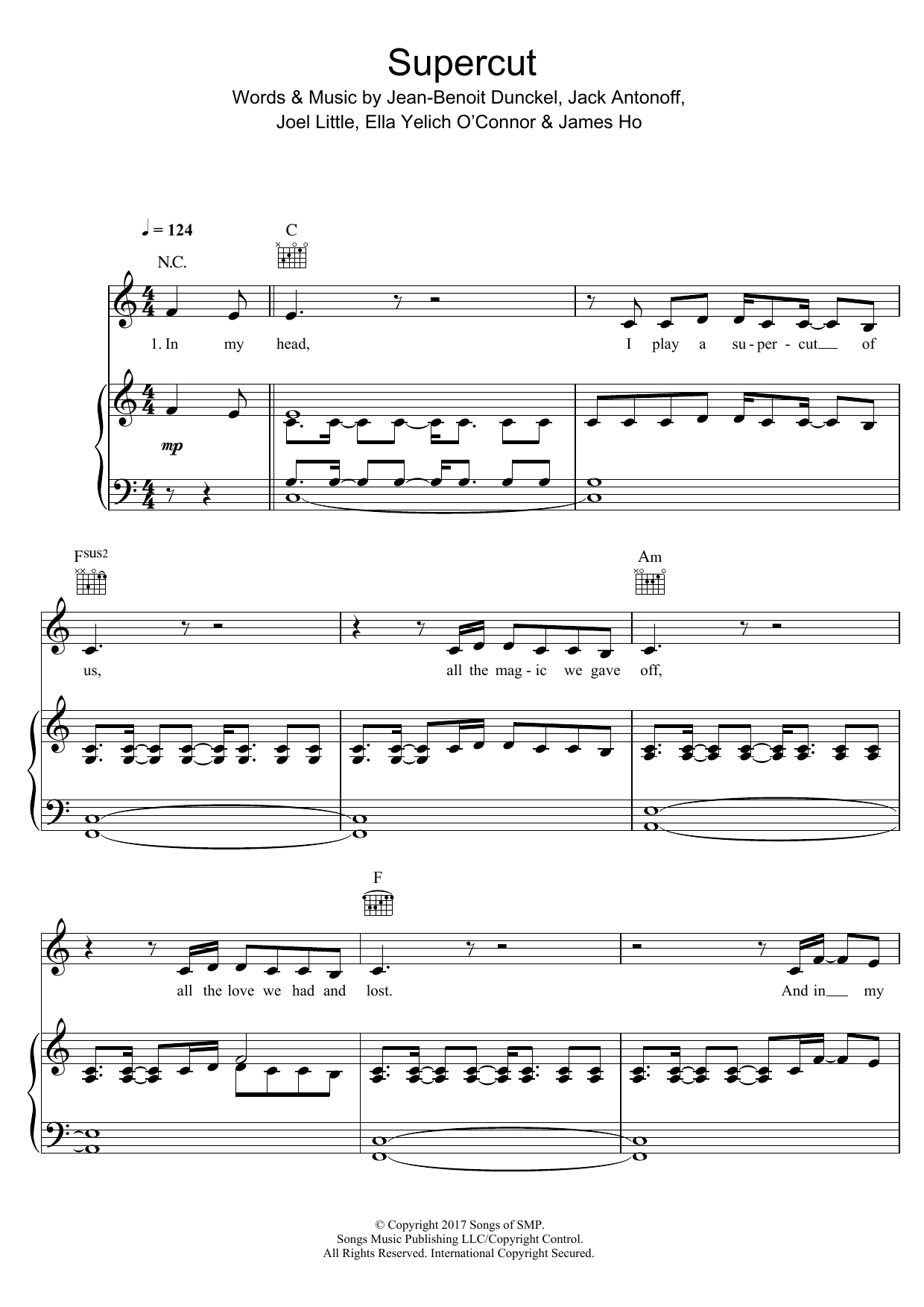 Lorde Supercut sheet music notes and chords. Download Printable PDF.