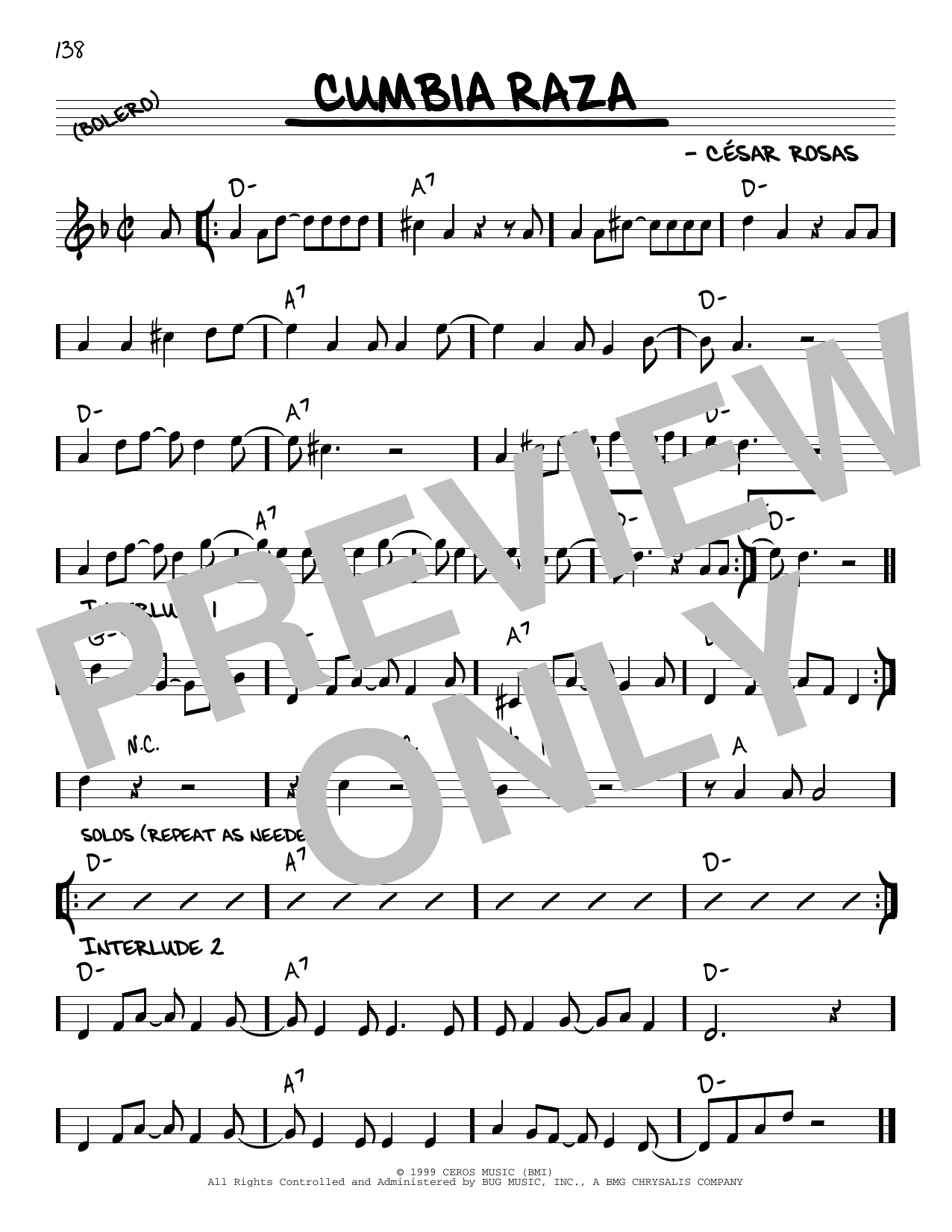 Los Lobos Cumbia Raza sheet music notes and chords. Download Printable PDF.