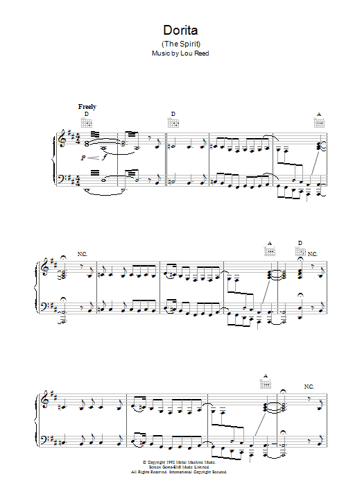 Learn to play Lou Reed Dorita sheet music for Piano Solo in minutes. Lou Reed Dorita sheet music notes and chords