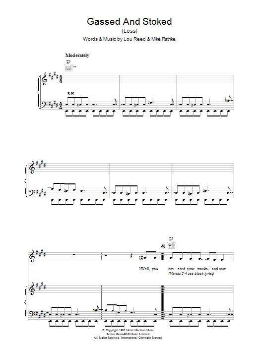 Lou Reed Gassed And Stoked sheet music notes and chords. Download Printable PDF.