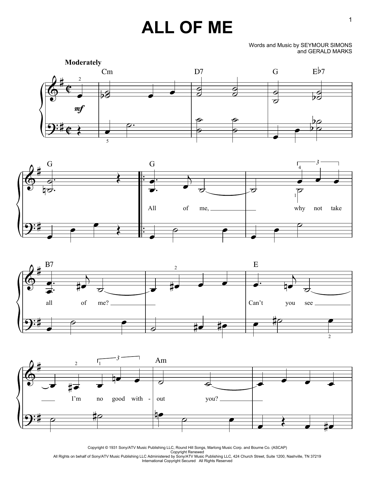 Louis Armstrong &quot;All Of Me&quot; Sheet Music PDF Notes, Chords | Jazz Score Real Book – Melody ...