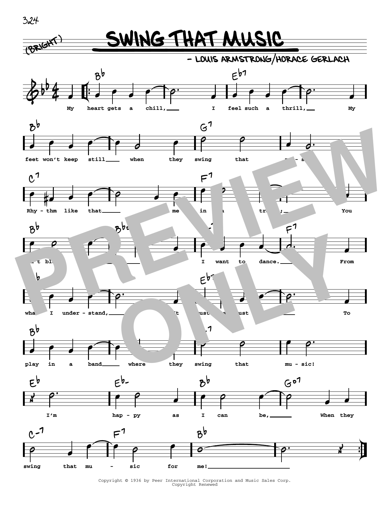 Louis Armstrong Swing That Music Arr Robert Rawlins Sheet Music Chords And Lyrics Download 