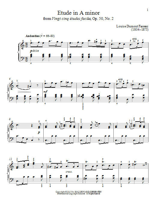 Gail Smith Etude In A Minor sheet music notes and chords. Download Printable PDF.