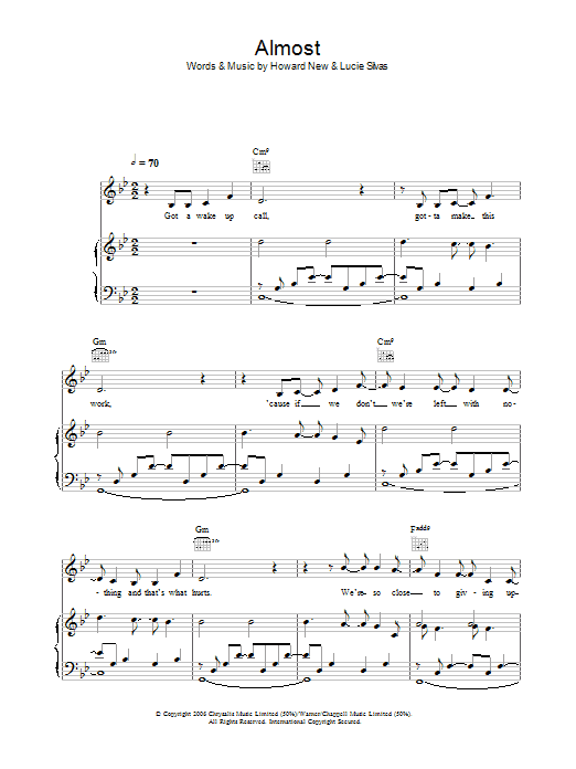 Lucie Silvas Almost sheet music notes and chords. Download Printable PDF.