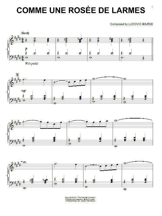 Learn to play Ludovic Bource Comme Une Rosee De Larmes sheet music for Easy Piano in minutes. Price: 6.9900$ Ludovic Bource Comme Une Rosee De Larmes sheet music notes and chords arranged for Easy Piano