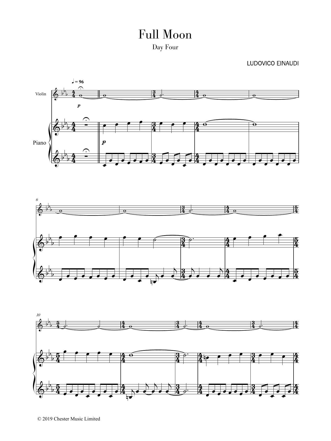 Ludovico Einaudi Full Moon (Day 4) sheet music notes and chords. Download Printable PDF.