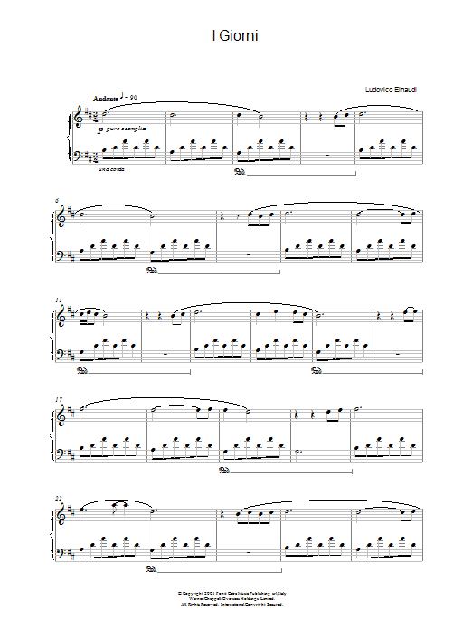 Ludovico Einaudi I Giorni sheet music notes and chords. Download Printable PDF.