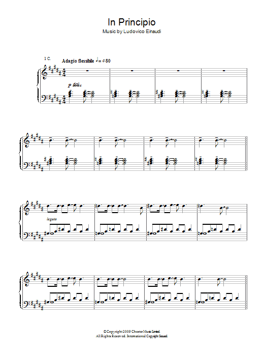 Ludovico Einaudi In Principio sheet music notes and chords. Download Printable PDF.