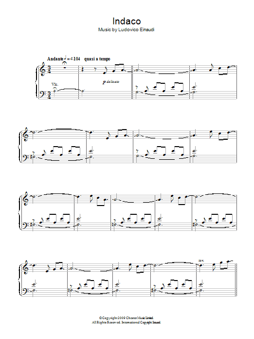 Download Ludovico Einaudi 'Indaco' Sheet Music, Chords &amp; Lyrics | Printable Classical PDF - 121495
