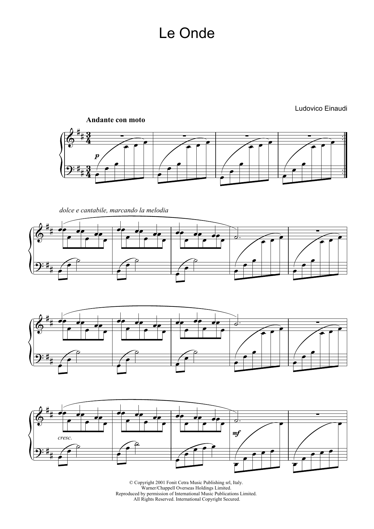 Ludovico Einaudi Le Onde sheet music notes and chords. Download Printable PDF.