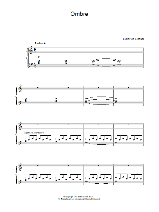 Ludovico Einaudi Ombre sheet music notes and chords. Download Printable PDF.