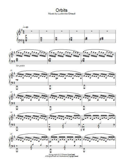 Ludovico Einaudi Orbits sheet music notes and chords. Download Printable PDF.