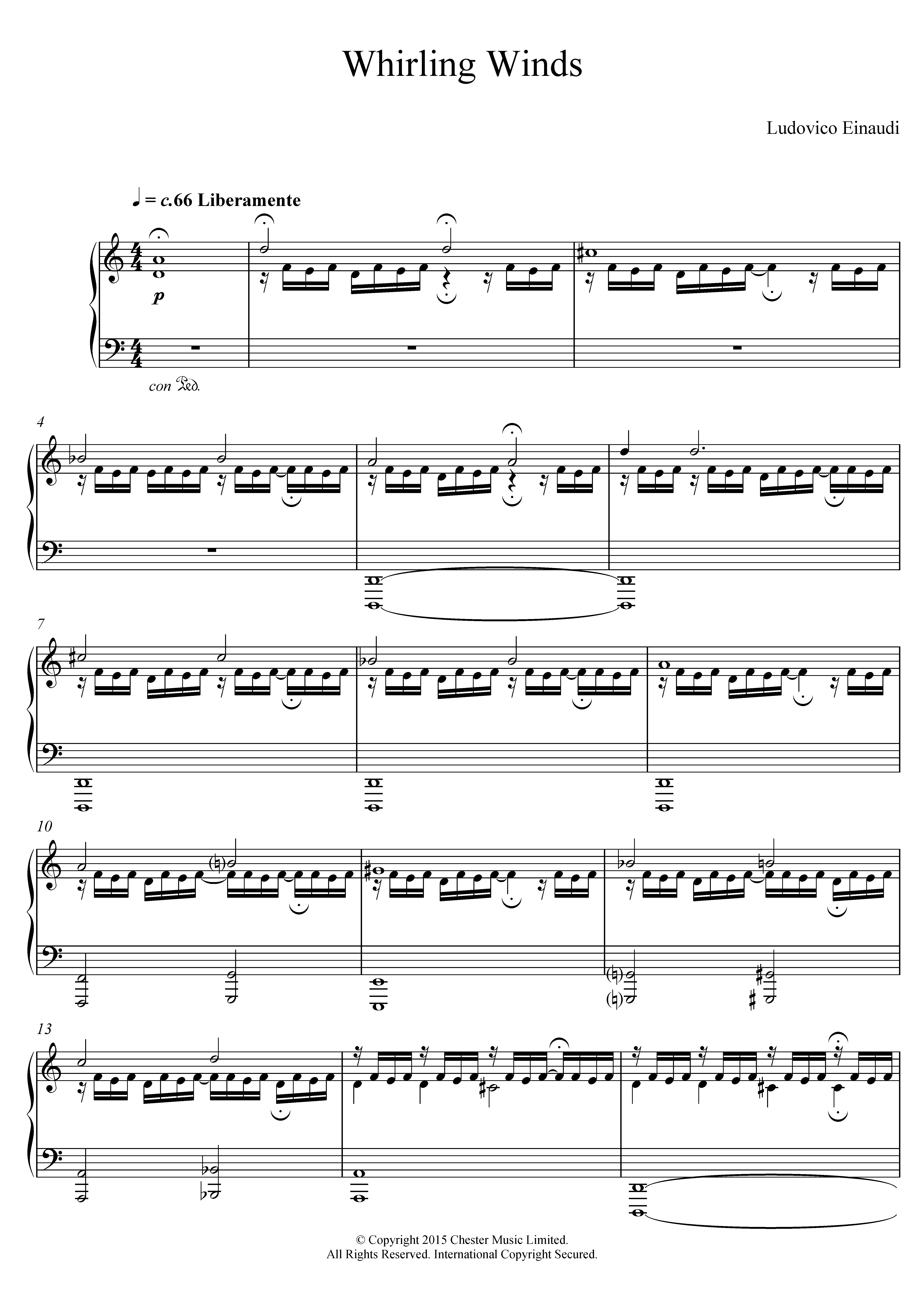 Learn to play Ludovico Einaudi Whirling Winds sheet music for Piano Solo in minutes. Ludovico Einaudi Whirling Winds sheet music notes and chords