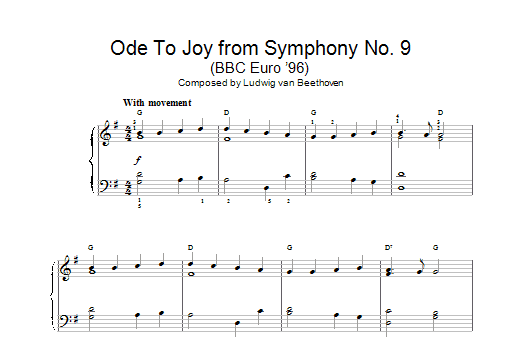 Ludwig van Beethoven Ode To Joy from Symphony No. 9, Fourth Movement sheet music notes and chords - Download Printable PDF and start playing in minutes.