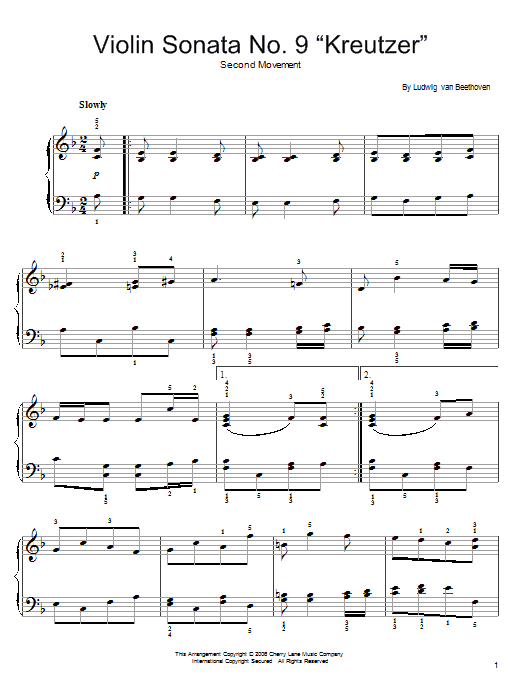Learn to play Ludwig van Beethoven Andante from Violin Sonata No. 9 (Kreutzer) sheet music for Easy Piano in minutes. Price: 6.9900$ Ludwig van Beethoven Andante from Violin Sonata No. 9 (Kreutzer) sheet music notes and chords arranged for Easy Piano