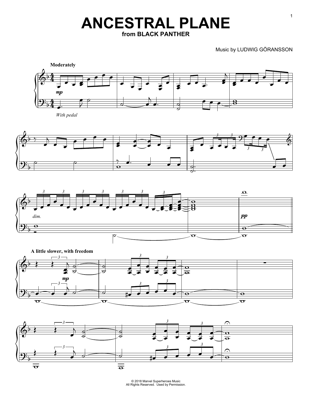 Learn to play Ludwig Goransson Ancestral Plane (from Black Panther) sheet music for Piano Solo in minutes. Price: 6.9900$ Ludwig Goransson Ancestral Plane (from Black Panther) sheet music notes and chords arranged for Piano Solo