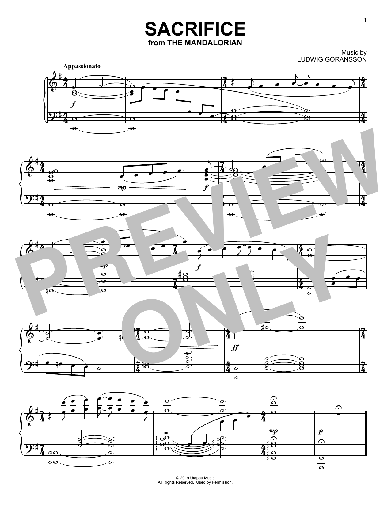 Learn to play Ludwig Goransson Sacrifice (from Star Wars: The Mandalorian) sheet music for Piano Solo in minutes. Price: 7.8900$ Ludwig Goransson Sacrifice (from Star Wars: The Mandalorian) sheet music notes and chords arranged for Piano Solo