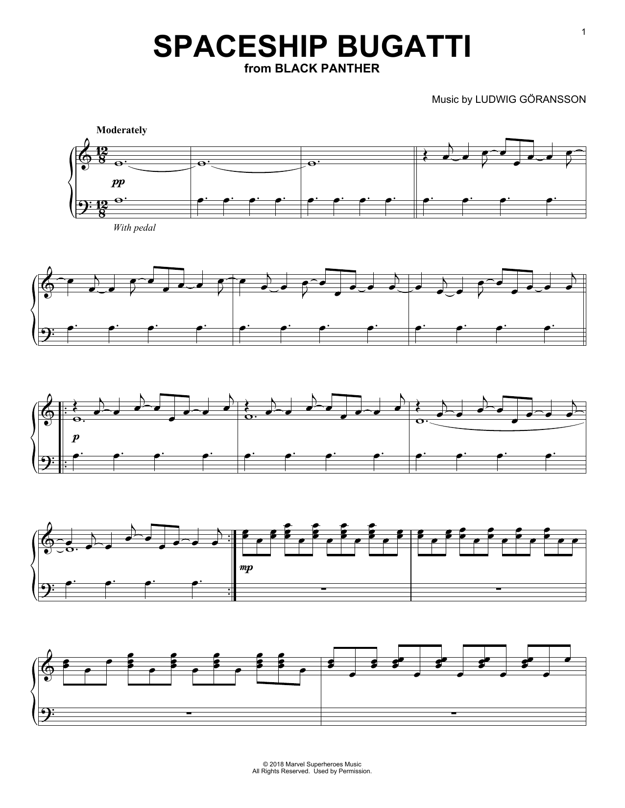 Learn to play Ludwig Goransson Spaceship Bugatti (from Black Panther) sheet music for Piano Solo in minutes. Price: 6.9900$ Ludwig Goransson Spaceship Bugatti (from Black Panther) sheet music notes and chords arranged for Piano Solo
