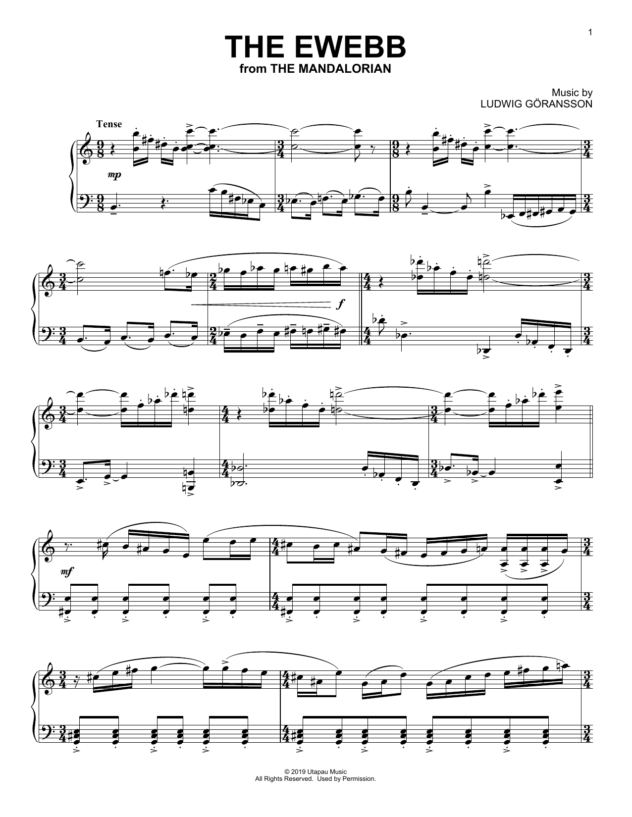 Learn to play Ludwig Goransson The Ewebb (from Star Wars: The Mandalorian) sheet music for Piano Solo in minutes. Price: 7.8900$ Ludwig Goransson The Ewebb (from Star Wars: The Mandalorian) sheet music notes and chords arranged for Piano Solo
